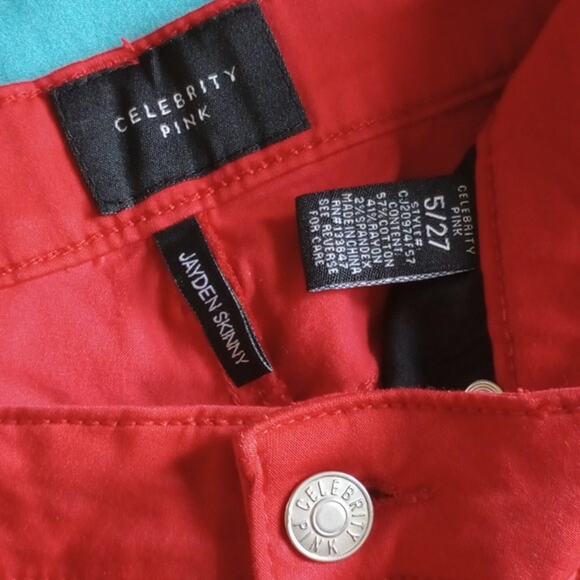 Celebrity Pink Jayden Skinny Red Jeans size 5/27 - Picture 4 of 4